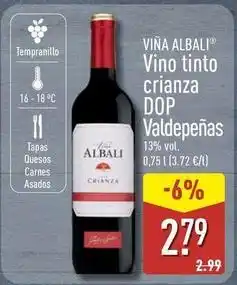 ALDI Viña albali - vino tinto crianza dop valdepenas oferta
