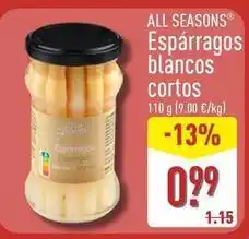 ALDI All seasons - esparragos blancos cortos oferta