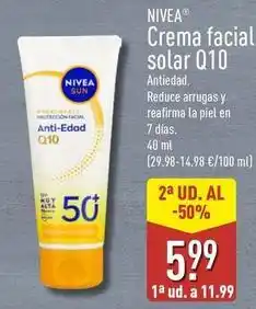 ALDI Nivea - crema facial solar q10 oferta