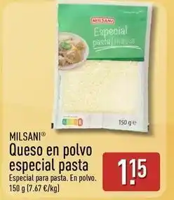ALDI Milsani - queso en polvo especial pasta oferta