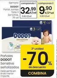 Eroski Dodot - panal jumbo talla 3 sensitive oferta