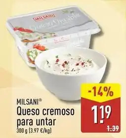 ALDI Milsani - queso cremoso para untar oferta