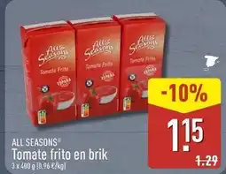 ALDI All seasons - tomate frito en brik oferta