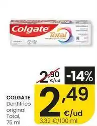 Eroski Colgate - dentífrico original total oferta