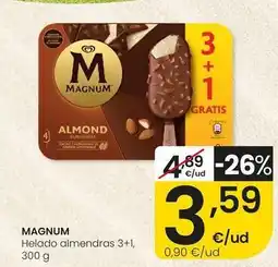 Eroski Magnum - helado almendras 3+1 oferta