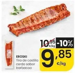 Eroski Eroski - tira de costilla cerdo sabor barbacoa oferta