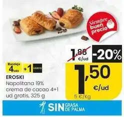 Eroski Eroski - napolitana 19% crema de cacao oferta
