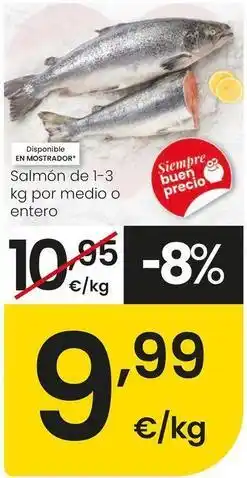 Eroski Salmon de 1-3 kg por medio o entero oferta
