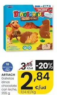 Eroski Artiach - galletas dinos chocolate con leche oferta