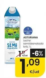 Eroski Asturiana - leche semidesnatada oferta