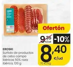 Eroski Eroski - surtido de productos de cebo campo ibéricos 50% raza ibérica oferta