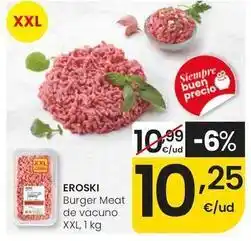 Eroski Eroski - burger meat de vacuno xxl oferta