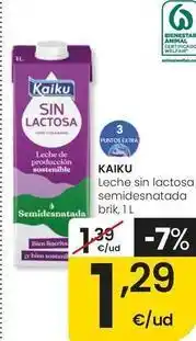 Eroski Kaiku - leche sin lactosa semidesnatada oferta