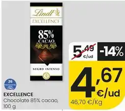 Eroski Lindt - excellence chocolate 85% cacao oferta