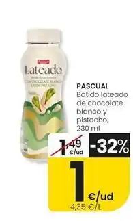 Eroski Pascual - batido lateado de chocolate blanco y pistacho oferta
