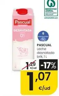 Eroski Pascual - leche desnatada oferta