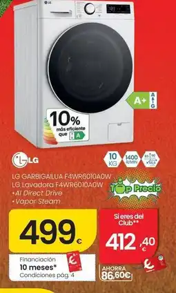 Eroski Lg - lavadora f4wr6010a0w oferta