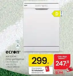 Eroski Ecron - lavavajillas a14 60cm oferta