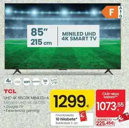 Eroski Tcl - miniled uhd 4k 85c6k oferta