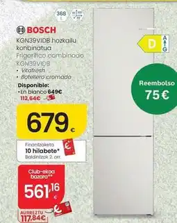Eroski Bosch - frigorifico combinado kgn39vidb oferta