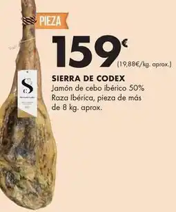 Supermercados Lupa Sierra de codex - jamón de cebo ibérico 50% raza ibérica oferta