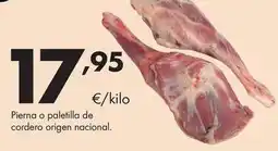 Supermercados Lupa Pierna o paletilla de cordero origen nacional oferta