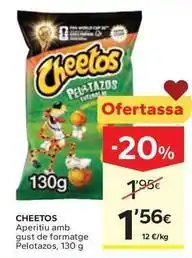 Caprabo Cheetos - aperitiu amb gust de formatge pelotazos oferta
