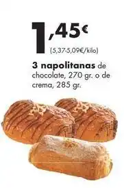 Supermercados Lupa 3 napolitanas de chocolate o de crema oferta