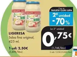 Supermercados Lupa Ligeresa - salsa fina original oferta
