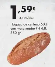 Supermercados Lupa Hogaza de centeno 60% con masa madre ph 4,8 oferta