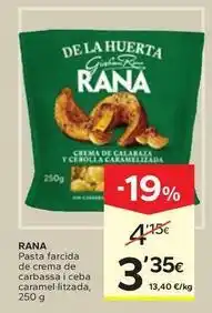 Caprabo Rana - pasta farcida de crema de carbassa i ceba caramelleitzada oferta