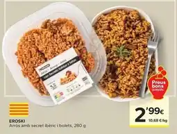 Caprabo Eroski - arros amb secret iberic i bolets oferta
