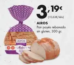 Supermercados Lupa Airos - pan payés rebanado sin gluten oferta