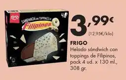 Supermercados Lupa Frigo - helado sándwich con toppings de filipinos oferta