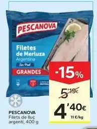 Caprabo Pescanova - filets de lluc argenti oferta