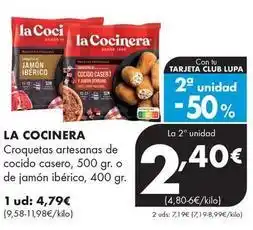 Supermercados Lupa La cocinera - croquetas artesanas de cocido casero o de jamón ibérico oferta