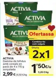 Caprabo Activia - gamma de bifidus amb cereals oferta