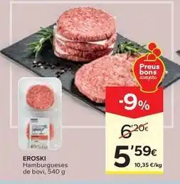 Caprabo Eroski - hamburgueses de bovi oferta