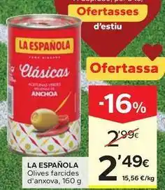 Caprabo La española - olives farcides d'anxova oferta