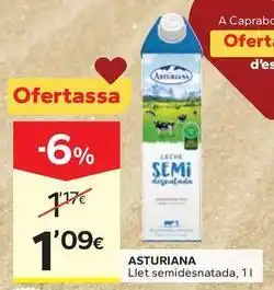 Caprabo Asturiana - llet semidesnatada oferta