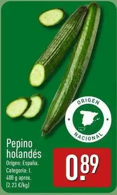 ALDI Origen - pepino holandes oferta