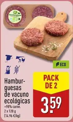 ALDI Eco - hamburguesas de vacuno logicas oferta