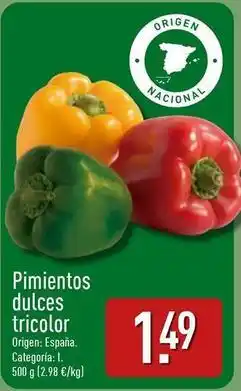 ALDI Origen - pimientos dulces tricolor oferta