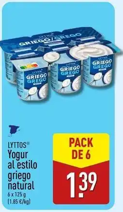 ALDI Grego - yogur al estilo griego natural oferta