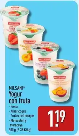 ALDI Milsani - yogur con fruta oferta
