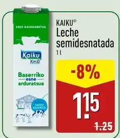 ALDI Kaiku - leche semidesnatada oferta