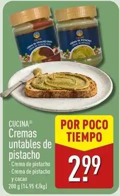 ALDI La cuina - cremas untables de pistacho oferta