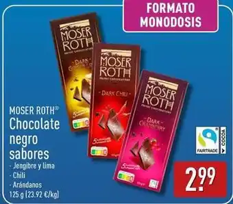 ALDI Moser roth - chocolate negro sabores oferta