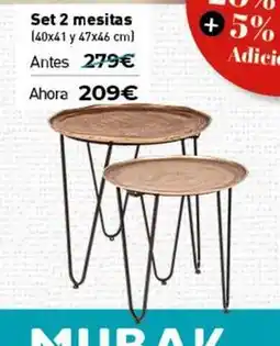 Mubak Set 2 mesitas oferta