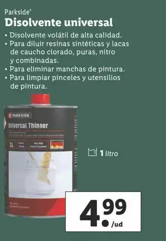 Lidl Disolvente parkside oferta